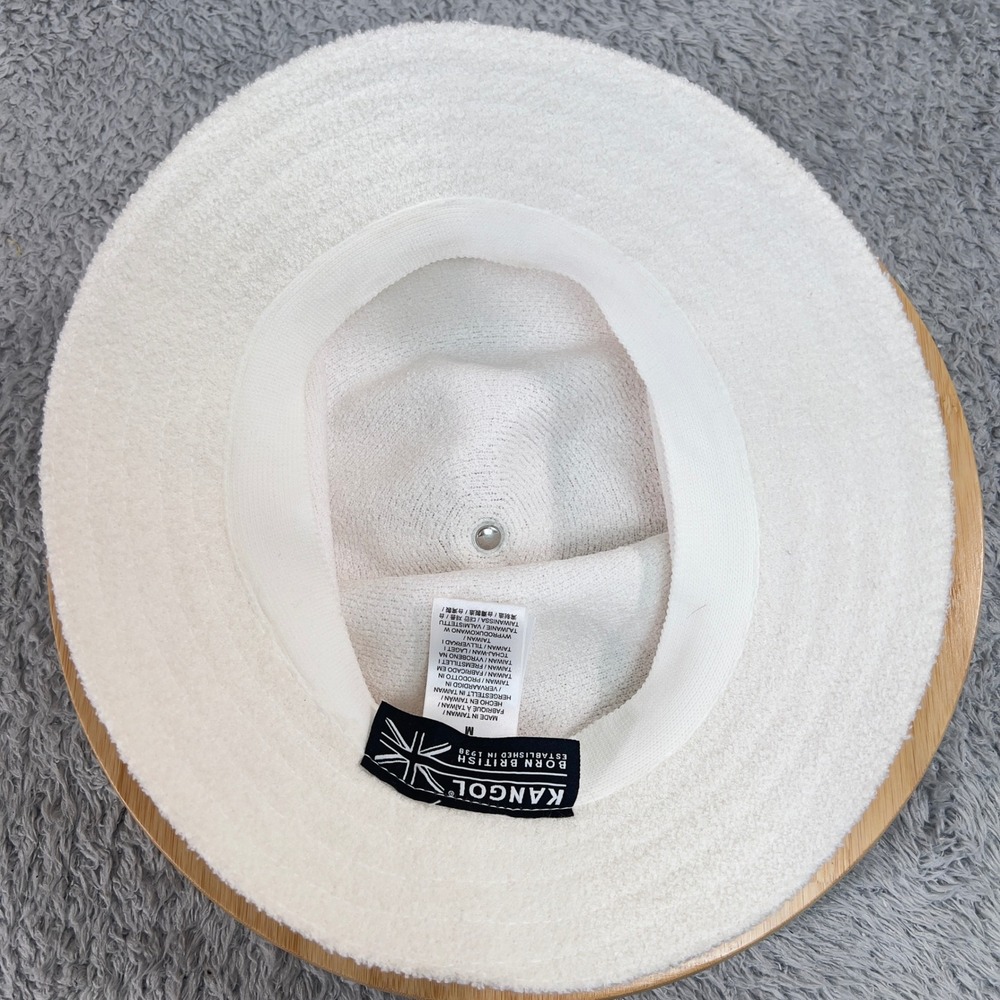 Kangol Bermuda Bucket Hat Mens M White Textured Streetwear Retro 80s 90s Hip Hop - Picture 12 of 12